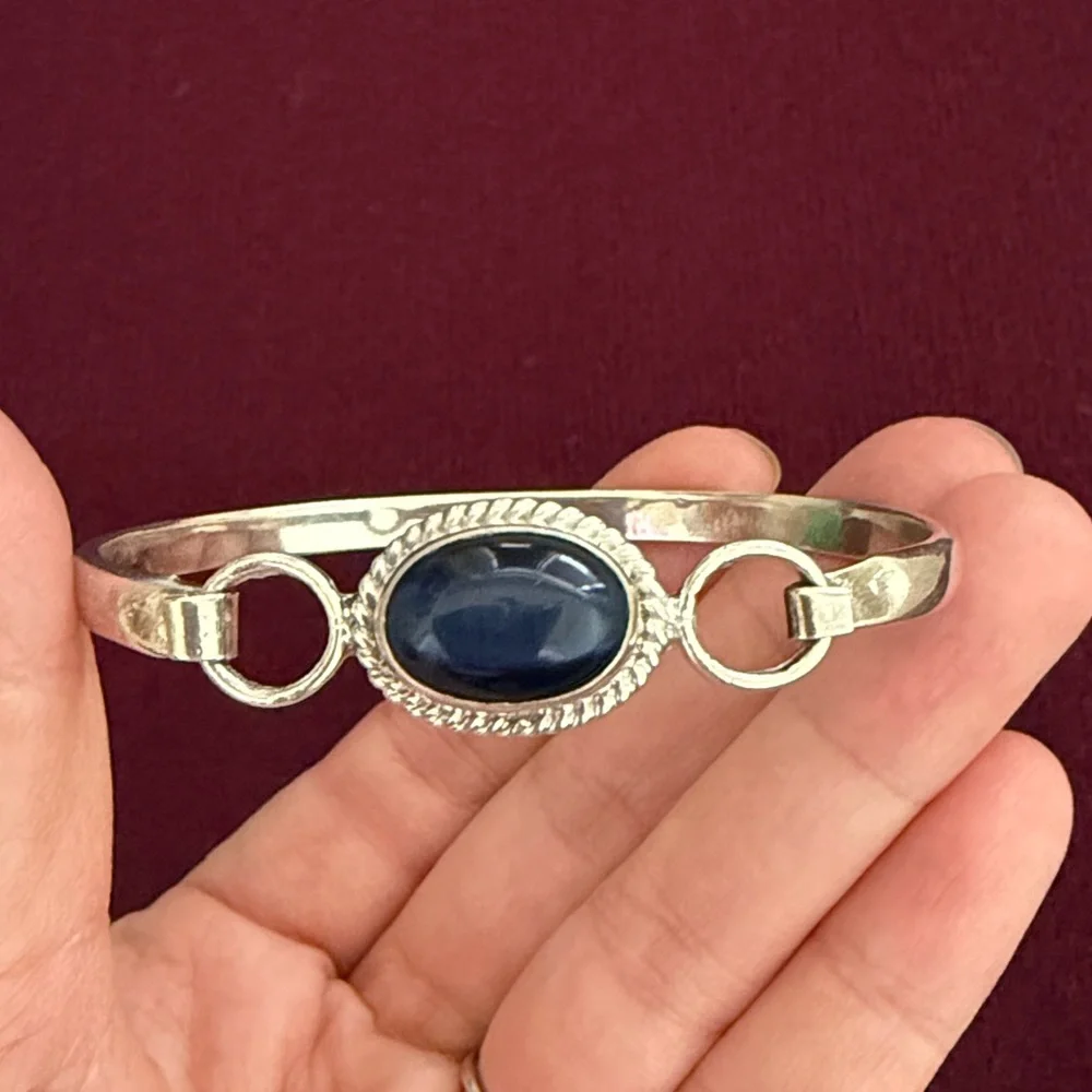 Sterling Silver Bracelet Blue Sodalite